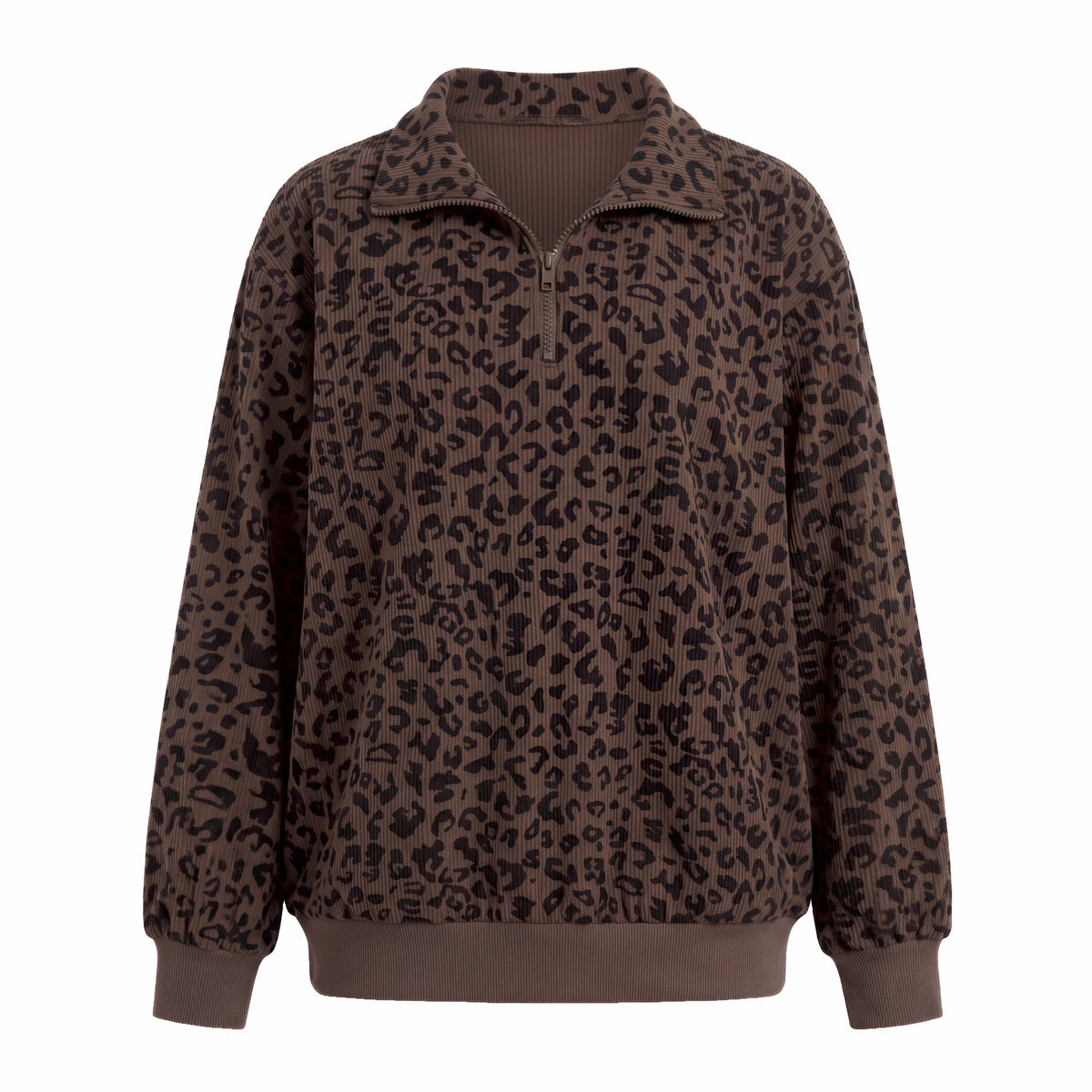 Oversized Ribbed Quarter Zip Sweatshirt