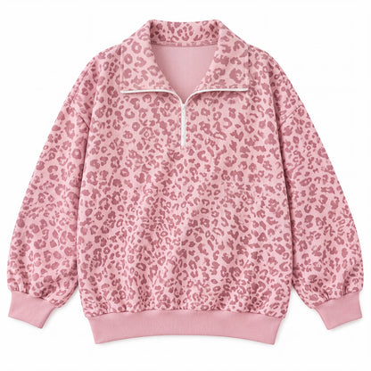 Oversized Ribbed Quarter Zip Sweatshirt