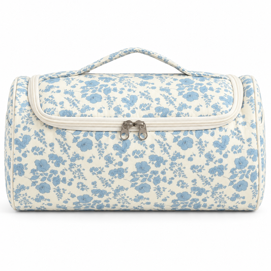 Blowy front view - Blue Flower on White