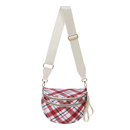 linear-gradient(125deg,
  #f4f1ec 0 30%,      /* rouge plaid principal */
  #2f3f4f 30% 35%,    /* ligne bleu-gris */
  #b61f2a 35% 47%,    /* rouge plaid */
  #f4f1ec 47% 53%,    /* ligne blanche / écru */
  #b61f2a 53% 65%,    /* rouge plaid */
  #2f3f4f 65% 70%,    /* deuxième ligne bleu-gris */
  #f4f1ec 70% 100%    /* rouge jusqu’à la fin */
);
