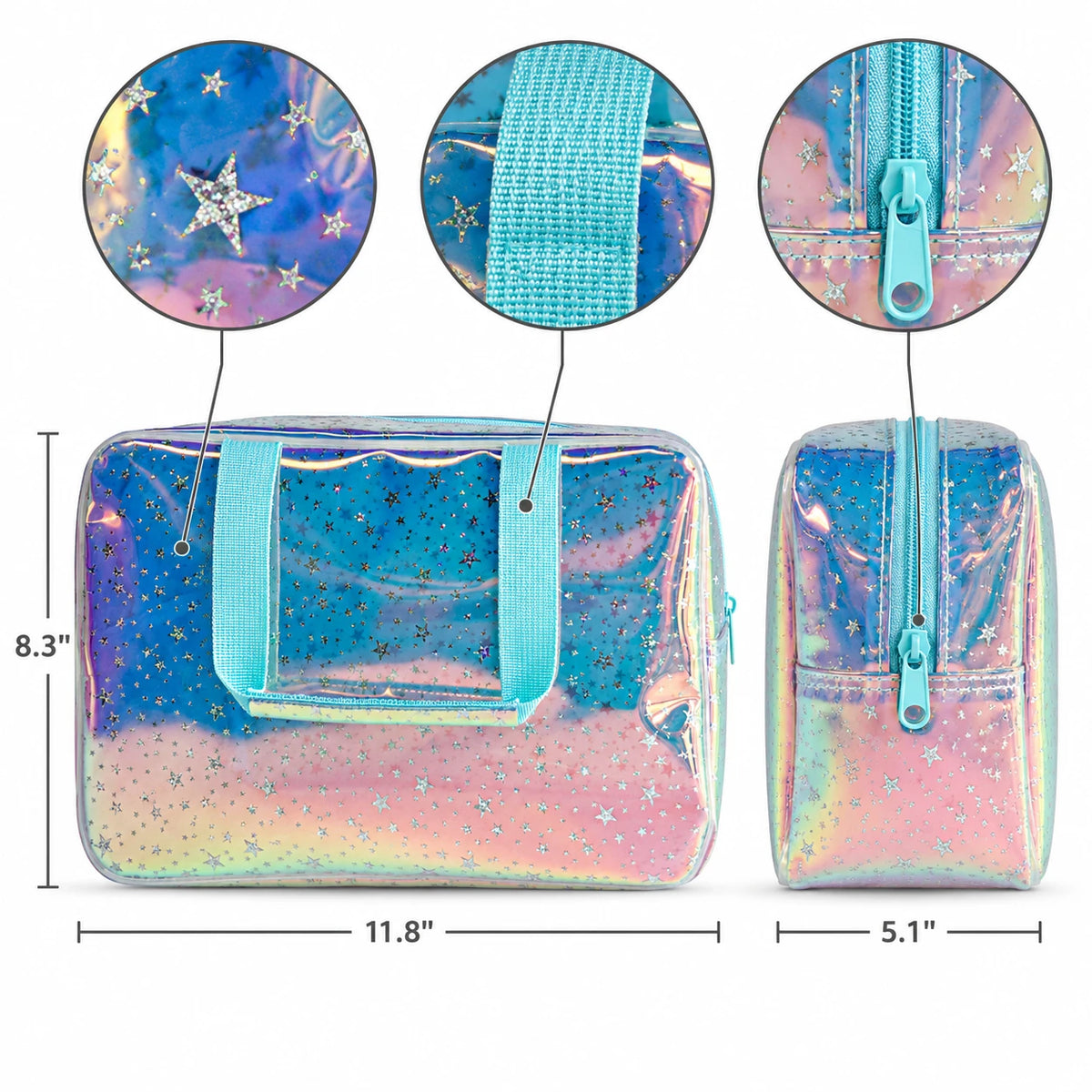 Starry – The Holographic Toiletry Bag features