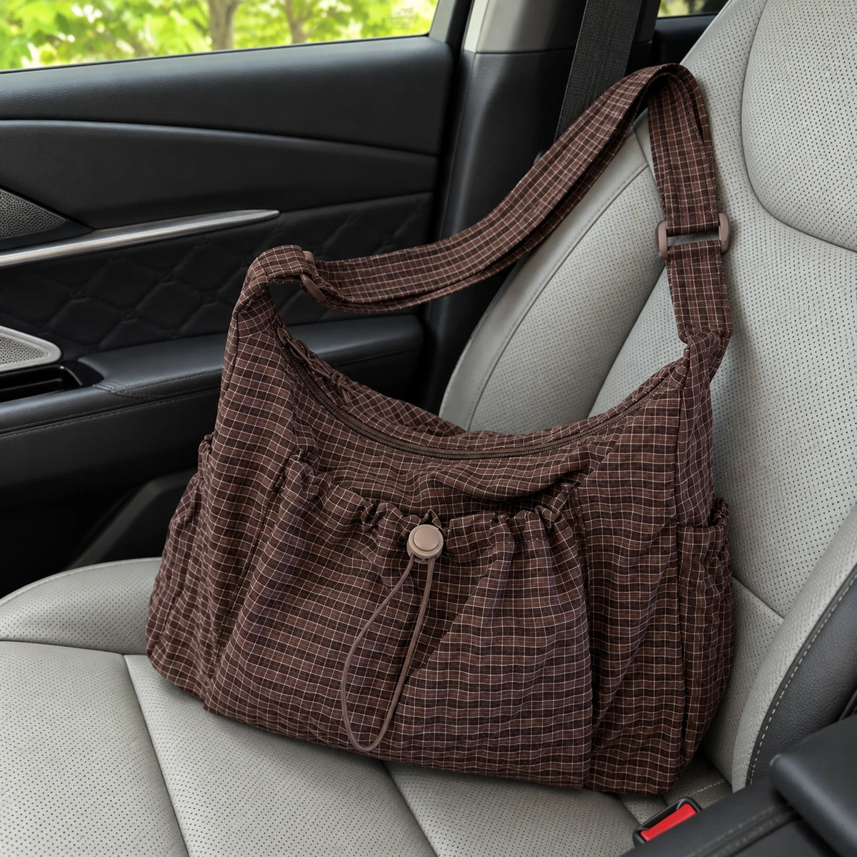 Plaidy Brown Plaid — 12 car seat